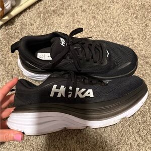 HOKA Black and White Running Shoes